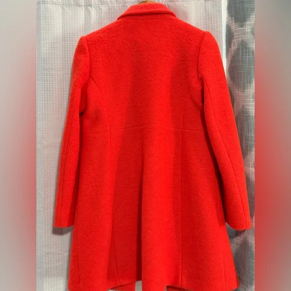 NWOT. Woman’s Vilagallo Lucia Neon Wool Blend Coat in Orange. Size 40 EU. - Picture 12 of 15